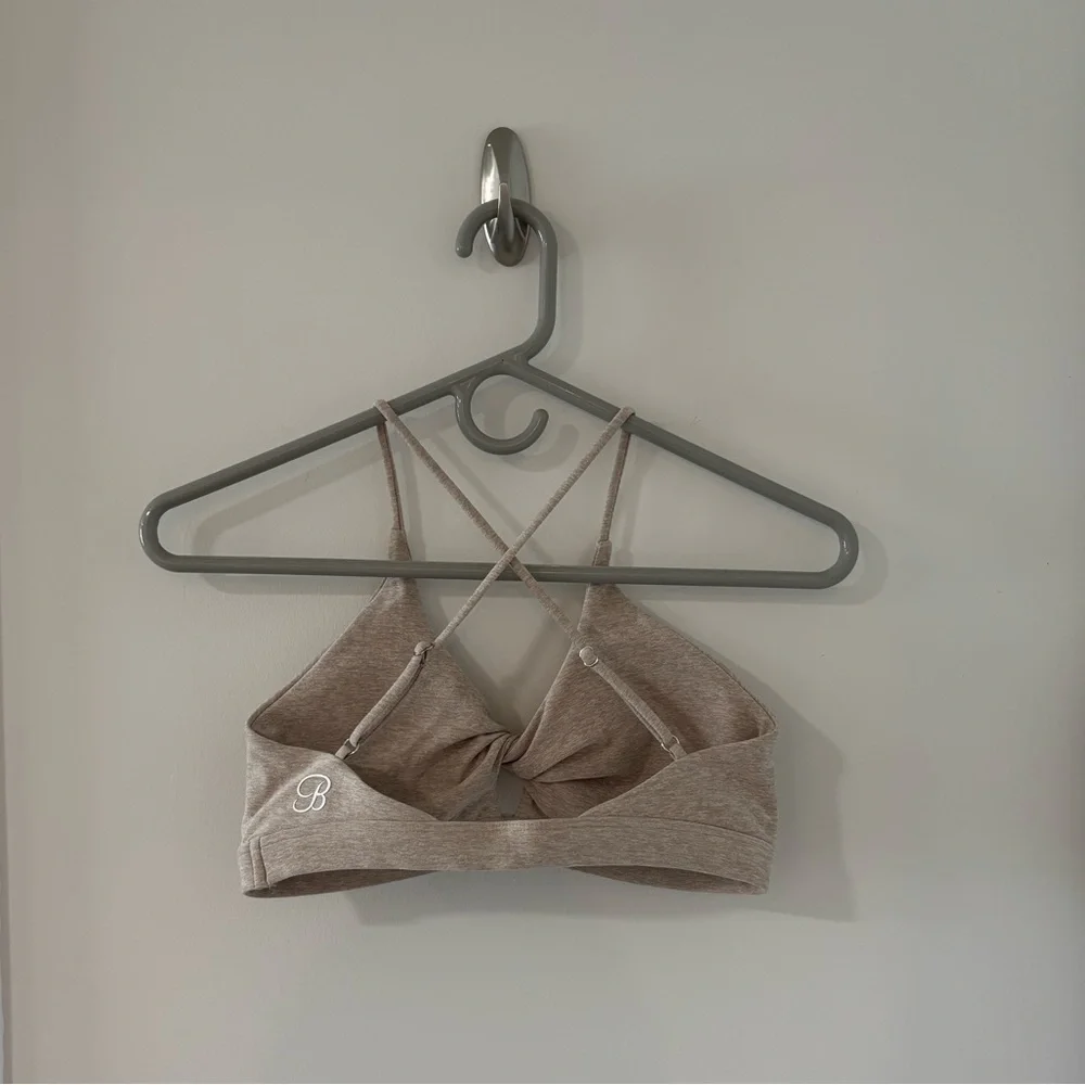 Bombshell Sportswear Beige Twist Front Keyhole Sports Bra - Picture 7 of 7